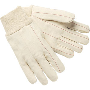 MCR Safety 9018C Dbl. Palm Canvas Gloves,Nap-In, Knit Wrist,(Dz.)