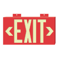 Brady 90885 BradyGlo™ Exit/Directional Sign, Red 8" x 15", B-355