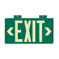 Brady 90887 BradyGlo™ Exit/Directional Sign, Green 8" x 15", B-355