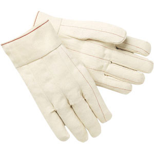 MCR Safety 9118B Dbl. Palm Canvas Gloves,Nap-Out, 2-1/2&#34; Band Top,(Dz.)
