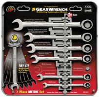 Gearwrench 9417 7 Pc. Combination Ratcheting Wrench Set-METRIC