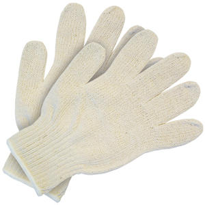 MCR Safety 9510LM 7 Gauge Knit Gloves,100% Cotton, Hemmed,L,(Dz.)