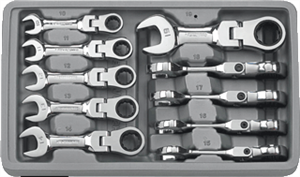 Gearwrench 9550 10 Pc. Stubby Flex Combination Ratcheting Wrench Set-METRIC