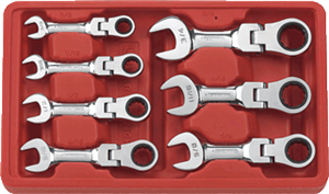 Gearwrench 9570 7 Pc. Stubby Flex Combination Ratcheting Wrench Set-SAE
