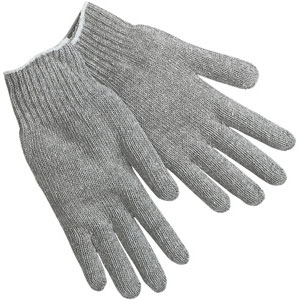 MCR Safety 9637LM Reg. Wt. Hemmed Cotton/Poly Gloves,L,(Dz.)