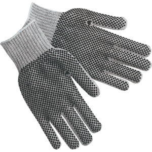 MCR Safety 9662LM PVC Coated Gloves w/ 2-Sided Dots,Gray, Large
