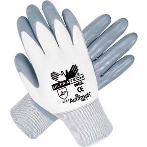 MCR Safety 9683XS Ultra Tech&reg; Gray Nitrile Dip Gloves,XS,(Dz.)