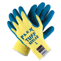 MCR Safety 9687S Flex Tuff® 10G Kevlar Blue Latex Dip Gloves,S,(Dz.)