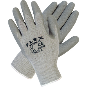 MCR Safety 9688L Flex Tuff&reg; II Gray Cotton/Poly Gloves,L,(Dz.)