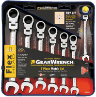 Gearwrench 9900 7 Pc. Flex Combination Ratcheting Wrench Set-METRIC