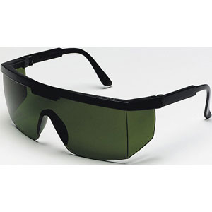 MCR Safety 999130 Excalibur&reg; Safety Glasses,Black Nylon Frame,Green 3.0