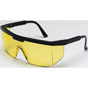 MCR Safety 99914 Excalibur&reg; Safety Glasses,Black Nylon Frame,Amber