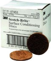3M 07453 2" Coarse Surface Conditioning Discs, 25 Ct.