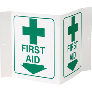 &#34;First Aid&#34; 3-D Rigid Plastic Sign