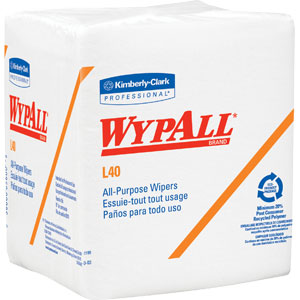 Kimberly Clark 05701 Wypall&reg; L40 Wipers, 1/4 Fold, White, 18 Packs/56 ea