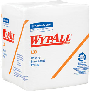 Kimberly Clark 05812 Wypall&reg; L30 Wipers, 1/4-Fold, White, 12 Boxes/90 ea