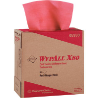 Kimberly Clark 05930 Wypall® X80 Pop-Up Box, Red, 5 Pack/80 ea