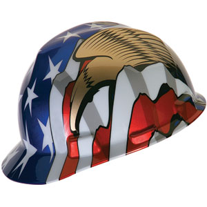 MSA 10052947 V-Gard&reg; Hard Hat, American Flag, Eagles 