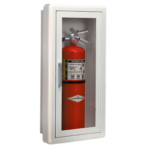 JL Industries 1816G10 Amber/Full Glass w/ Lock, 1.5&#34; Trim, Extinguisher Cabinet