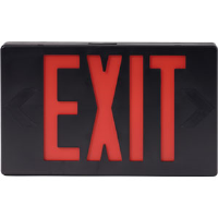 AC LED Red Exit Sign w/ Battery Back-Up, Black