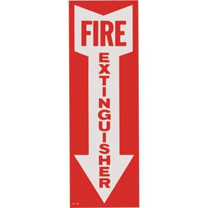 &#34;FIRE EXTINGUISHER&#34; Arrow Self-Adhesive, Vinyl Sign