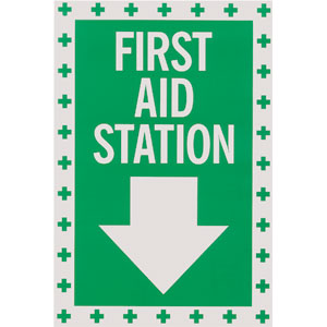 &#34;First Aid Station&#34; Self-Adhesive Vinyl Sign