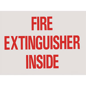 &#34;FIRE EXTINGUISHER INSIDE&#34; Self-Adhesive, Vinyl Sign