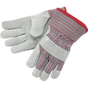 MCR Safety 1200 Industry Grade Leather Gloves,2.5&#34; Rubber Cuff,L,(Dz.)