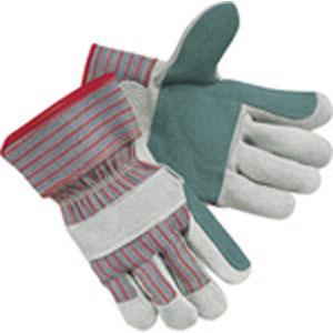MCR Safety 1211 Industy Dbl Leather Palm Gloves,2.5' Cuff,L,(Dz.)