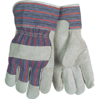 MCR Safety 1220SX Gunn Pattern Patch Palm Striped Leather Gloves,(Dz.)