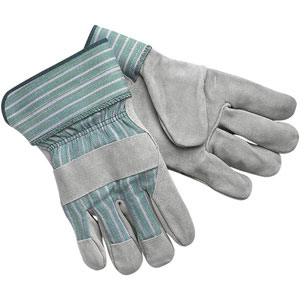 MCR Safety 1350 Leather Gloves w/Rubberized 2-1/2&#34;Cuff,(Dz.)