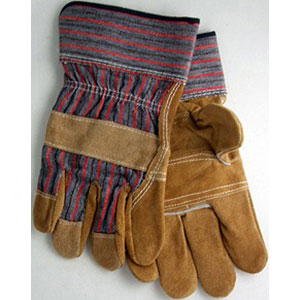 MCR Safety 1455C Triple Leather Palm, Chocolate Leather Gloves w/Safety Cuff,(Dz.)