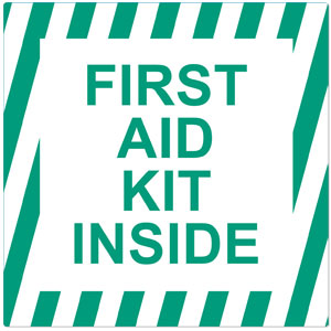 &#34;First Aid Kit Inside&#34; Self-Adhesive Vinyl Sign