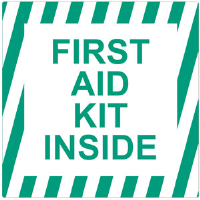 "First Aid Kit Inside" Self-Adhesive Vinyl Sign