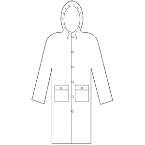 MCR Safety 200CH 49&#34; Rain Coat w/ Attached Hood, Yellow, Medium