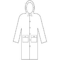 MCR Safety 200CH 49" Rain Coat w/ Attached Hood, Yellow, Medium