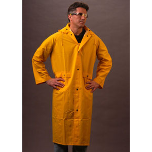 MCR Safety 200C 49&#34; Raincoat w/ Detachable Hood, Yellow, Medium