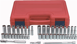 K Tool International 21044 Socket Set Chrome 44 Pc. 1/4&#34; Drive SAE &amp; Metric