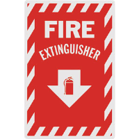 "FIRE EXTINGUISHER" Arrow Aluminum Sign