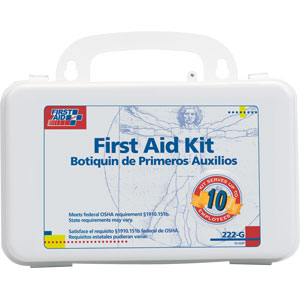 First Aid Only 222-G 10-Person, 62-Pc. Kit w/Gasket (Plastic)
