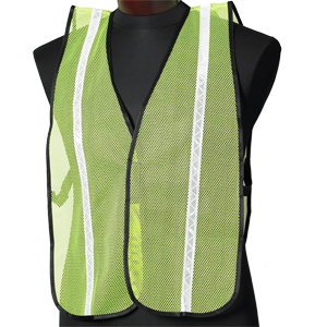 Jackson Safety 3017591 Econo Style ESK Safety Vest,3/4&#34; White, Lime
