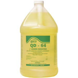 Quest Chemical 353415 QD-64 LEMON Disinfectant 64:1, 1 Gal, 4/Cs.