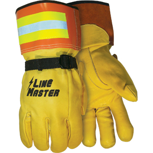 MCR Safety 40310 Line Master Hi-Vis Cow Leather Protectors,Size 10,(Dz.)