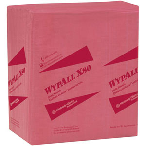 Kimberly Clark 41029 Wypall&reg; X80 1/4-Fold, Red, 4 Pack/50 ea
