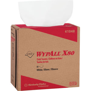 Kimberly Clark 41048 Wypall&reg; X80 Pop-Up Box, White, 5 Pack/80 ea