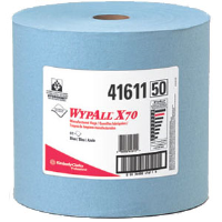 Kimberly Clark 41611 Wypall® X70 Manufactured Rags, Jumbo Roll, Blue, 870/Roll