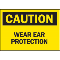 Brady 43054 “Caution: Wear Ear Protection” Sign, 10" x 14", Aluminum, B-555