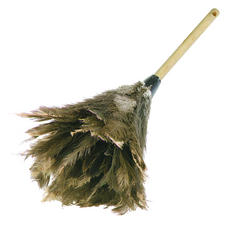 Premium Ostrich Feather Duster w/ Wood Handle, 24"
