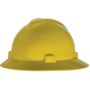 MSA 475366 V-Gard&reg; Non-Slotted Hard Hat, w/Fas-Trac&reg;, Yellow