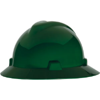 MSA 475370 V-Gard® Non-Slotted Hard Hat, w/Fas-Trac®, Green